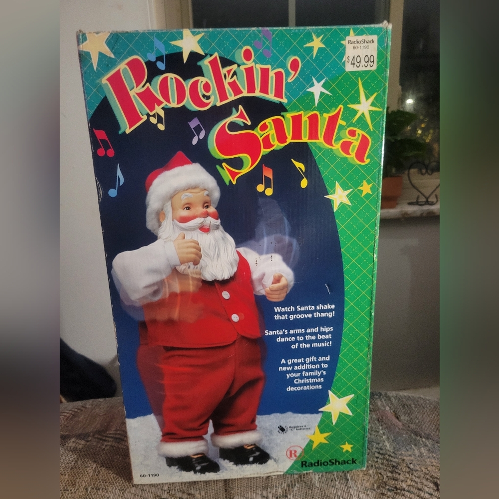 Vintage Rockin' Santa Toy 1999 - Red and White Animated Dacing Santa